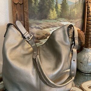 Tignanello Purse - Pearly Pewter Color- Soft, buttery leather-Exceptional Bag!